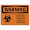 Signmission OSHA Warning Sign, 10" Height, 14" Width, Rigid Plastic, Biohazard No Food Or Drink, Landscape OS-WS-P-1014-L-12499 - alternate 1